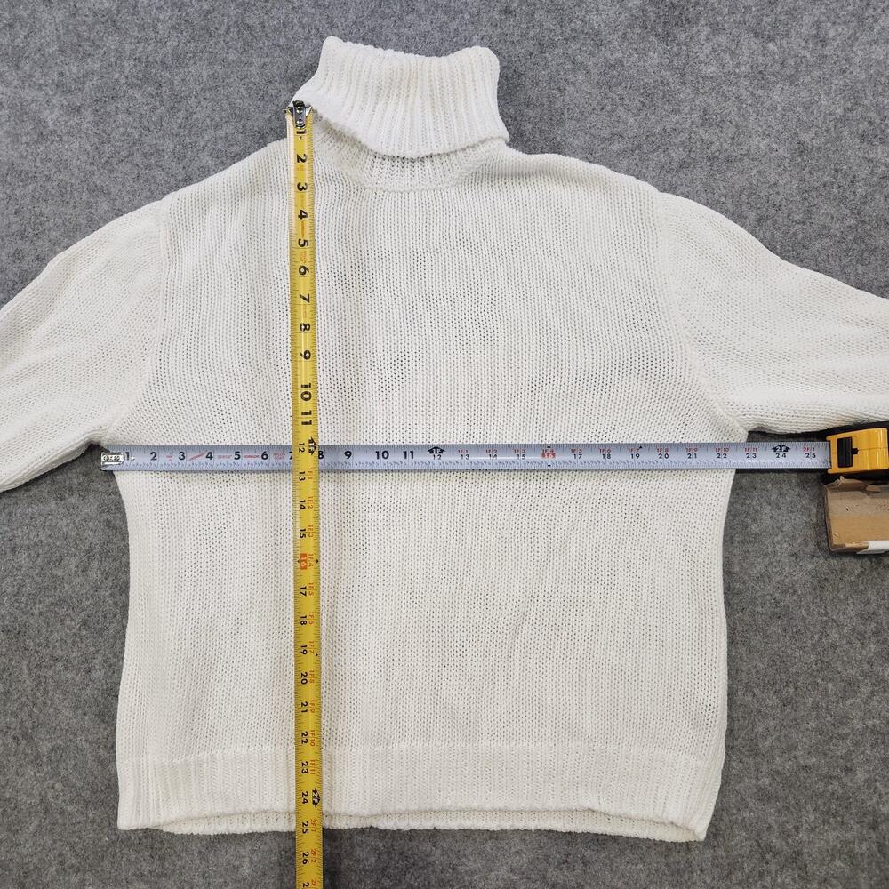 Ralph Lauren Purple Label Sweater Womens L Large White Turtleneck Pullover Knit - Picture 7 of 15